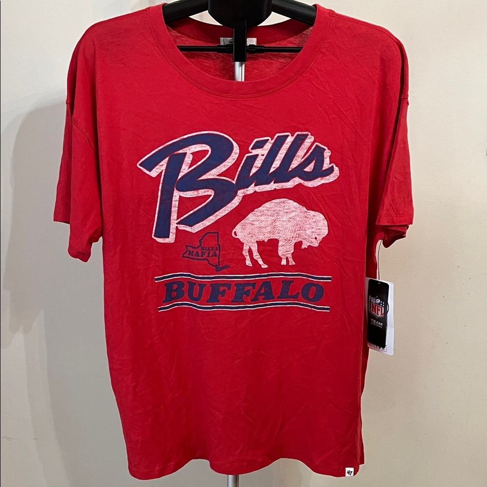 NWT 47 Brand Red Buffalo Bills Graphic T-Shirt